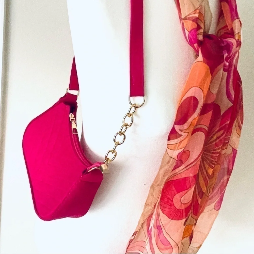 Barbie Style Hot Neon Pink Shoulder Bag Purse Women or Girls - New NWOT